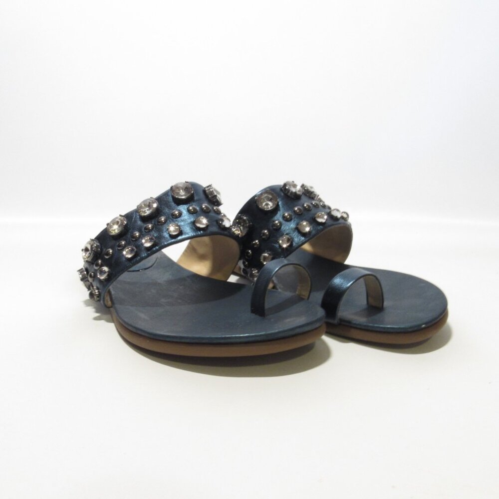 Vince Camuto Leather Toe Loop Sandals ~ Emmerly ~ Teal 8 WIDE New in box